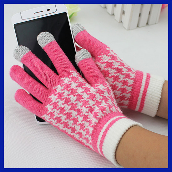 Morewin Brand Women Pink Touch Screen Glove