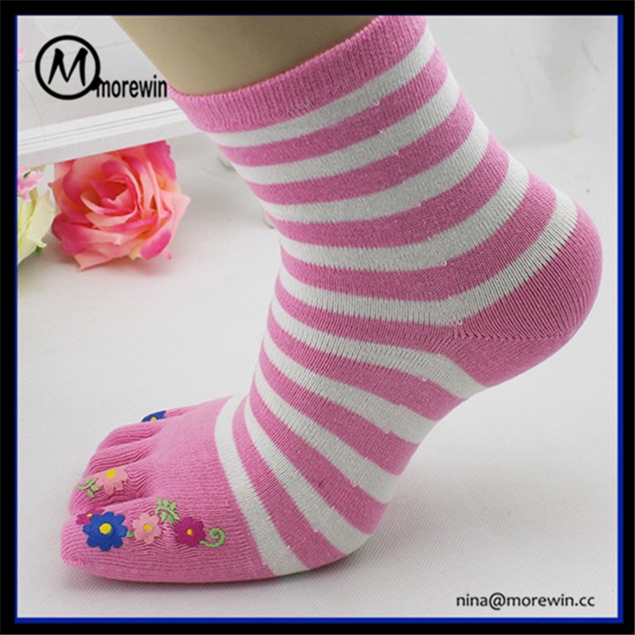 Morewin Brand Striped Five Toe Socks For Women