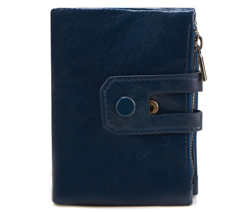 Blue RFID Leather Wallet
