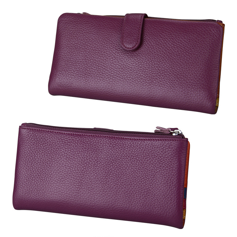 Purple RFID leather wallet