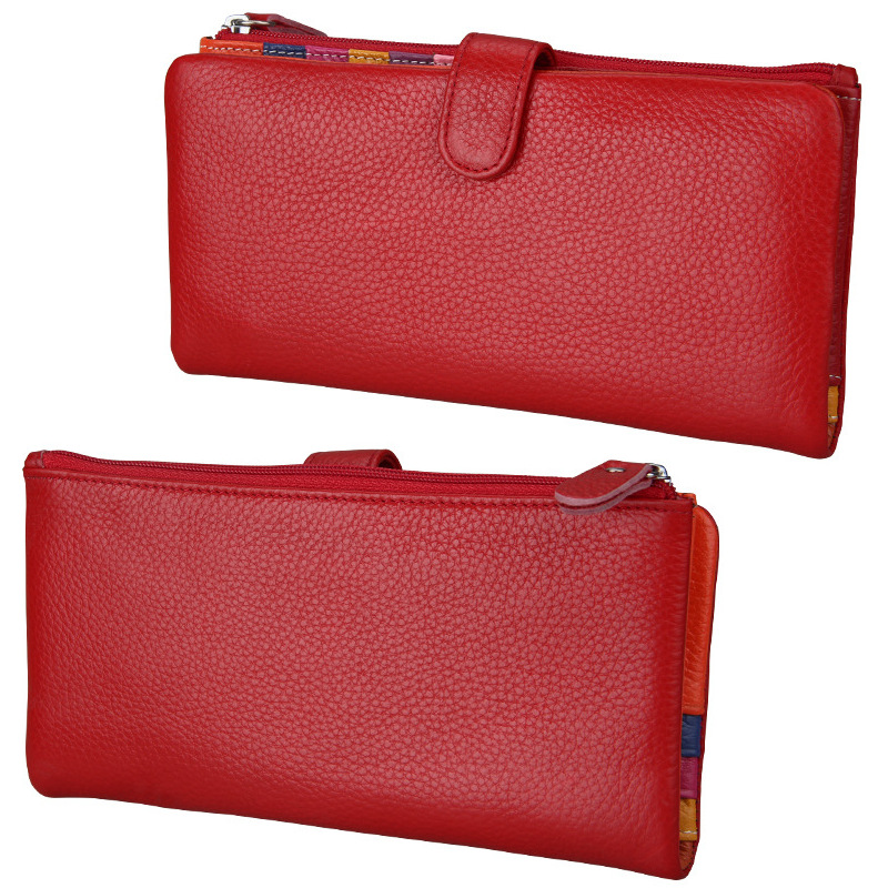 Red RFID leather wallet