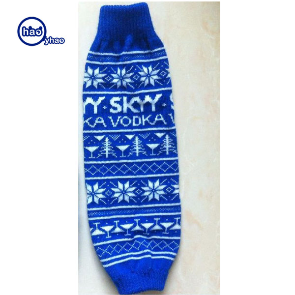 Yhao Supplier Acrylic Knitted Beer Bottle Sleeve Cover