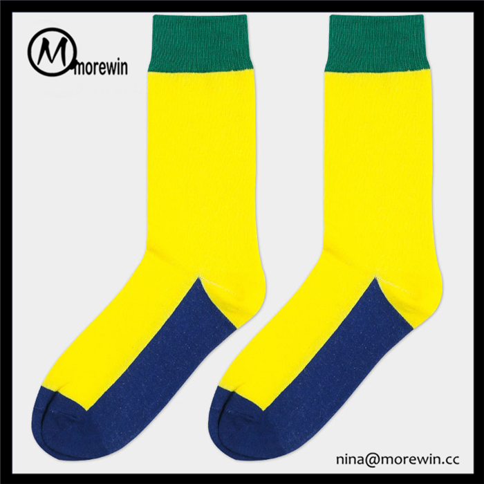 Morewin Top Quality Custom Combed Cotton Happy Men Dress Colorful Socks