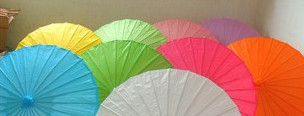 Yellow Paper Parasol, Asian Oriental Umbrella