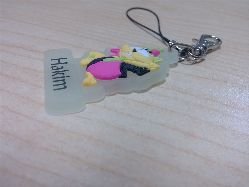 Glow in the dark PVC Charm, Glow in the Dark PVC Mobile Phone Chain