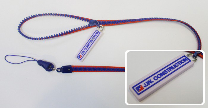 Zipper Lanyard With A Custom PVC Logo Pull