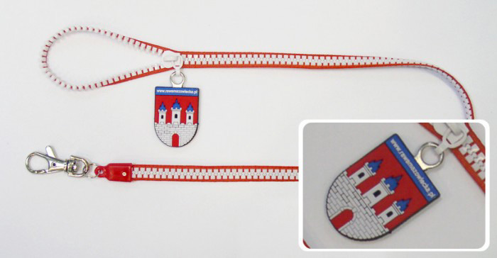 Zipper Lanyard With A Custom PVC Logo Pull