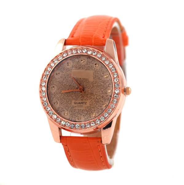 Leather Band, Rhinestones Quartz Watches