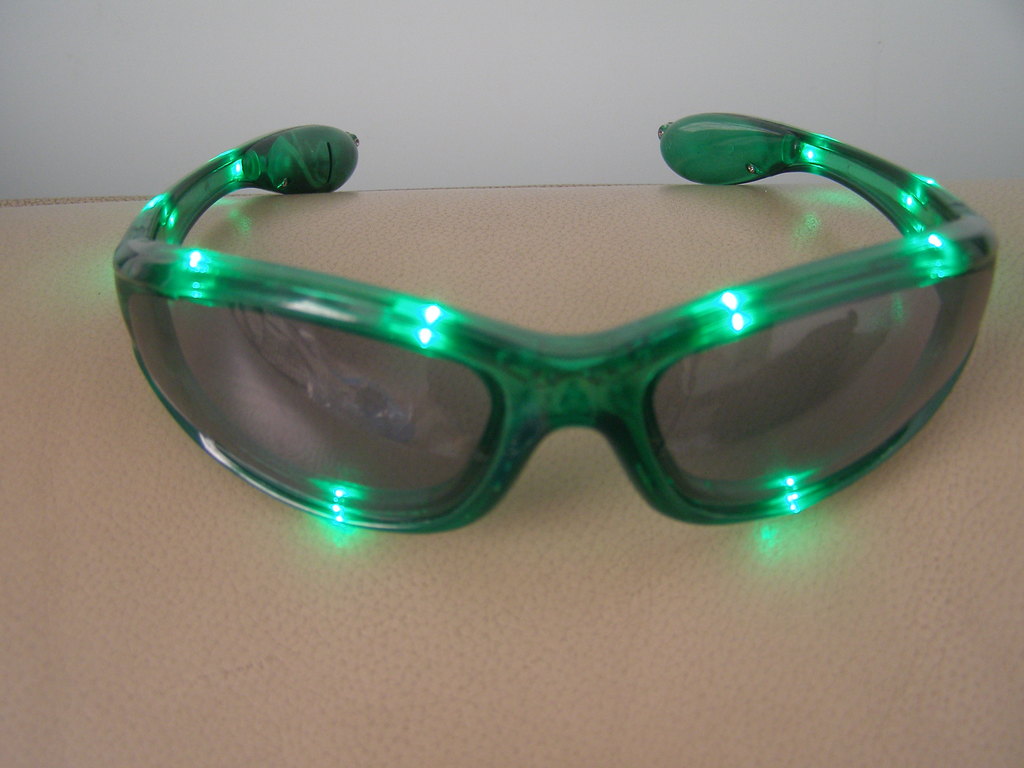 Light Up Shutters Sunglasses, Flashing LED Sunglasses