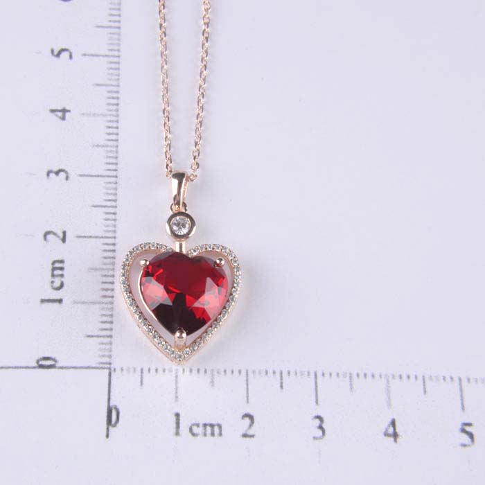 Authentic Sterling Silver Red Heart Necklace