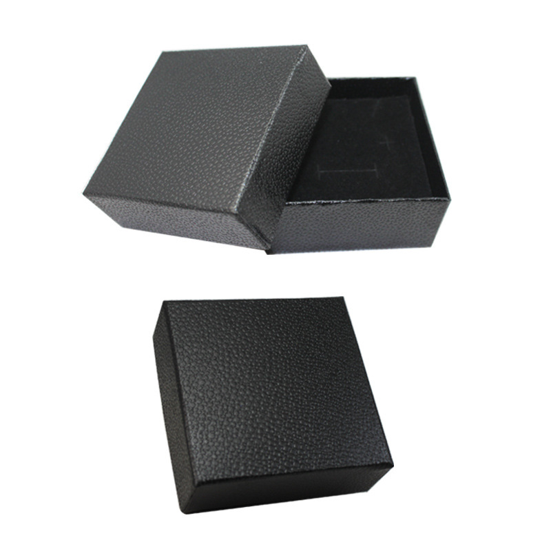 Custom Jewelry Packaging Box With Black Velvet Pad Insert 