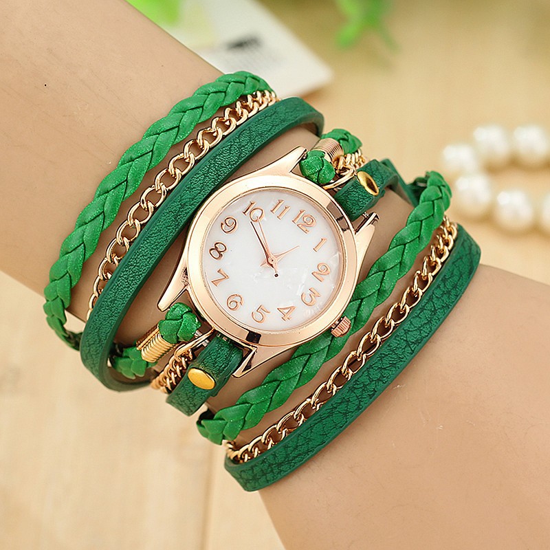 Women's Leather Wrap Around Watch