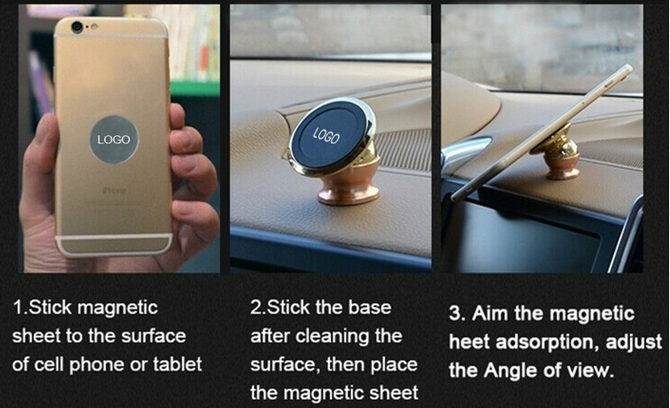 360 Degree Adjustable Magnetic Car Phone Holder