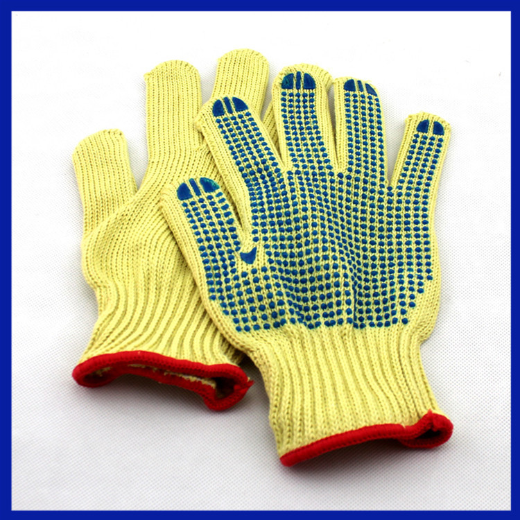 PVC Dots Kevlar Anti Cutting Gloves Level 5