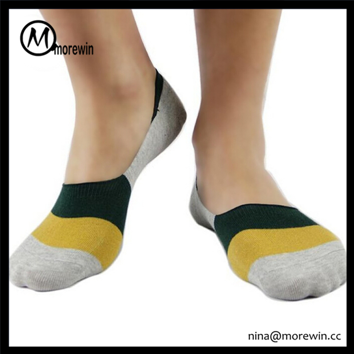 Morewin Multi-color Stripes Low Cut Invisible Now Show Socks For Men