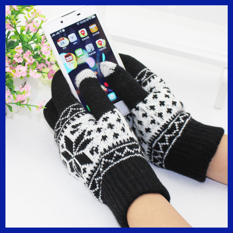 Morewin Brand Customized Acrylic Snowflake Jacquard 3 Finger Touch Scree