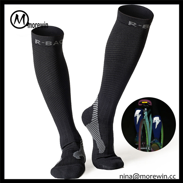 Morewin Brand Fluorescence Color Night Running Compression Socks