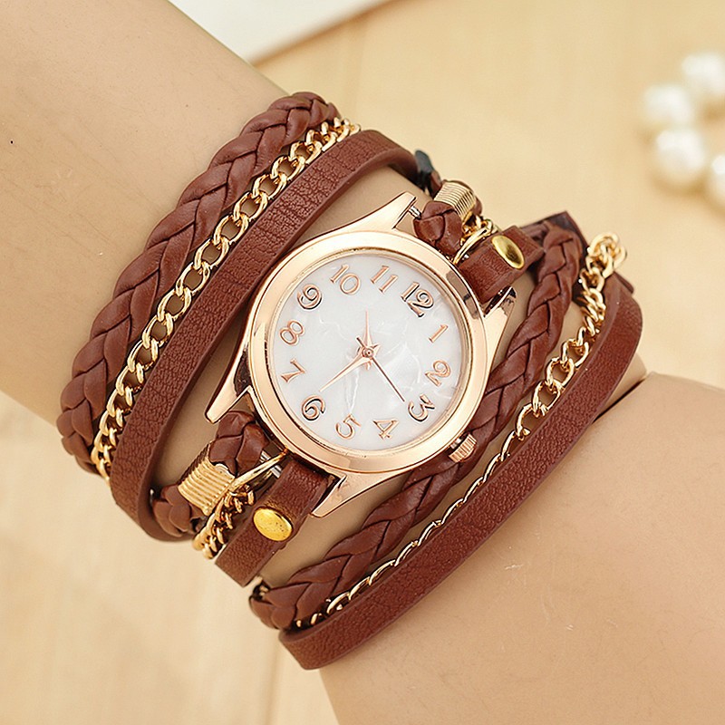 Women's Leather Wrap Around Watch