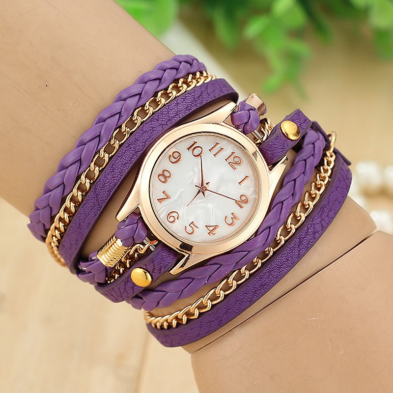 Women's Leather Wrap Around Watch