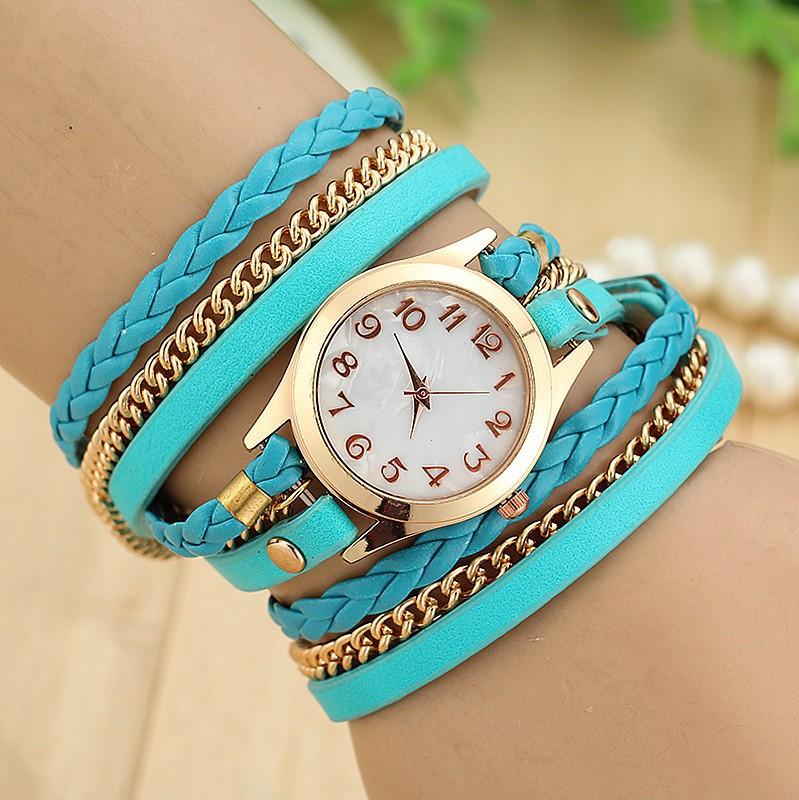 Women's Leather Wrap Around Watch