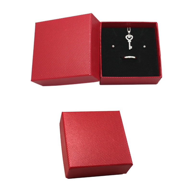 Custom Jewelry Packaging Box With Black Velvet Pad Insert - Promotional
