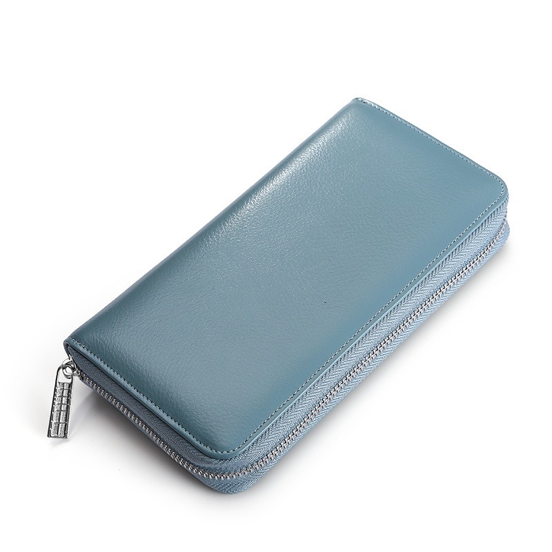 Sky Blue RFID Leather Wallet