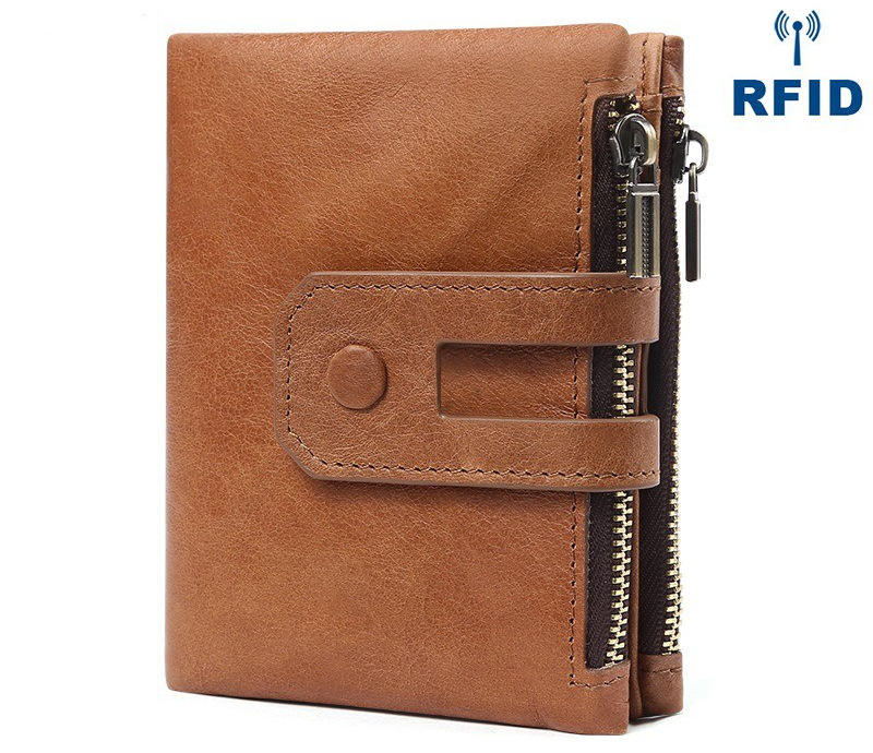 Light Brown RFID Leather Wallet