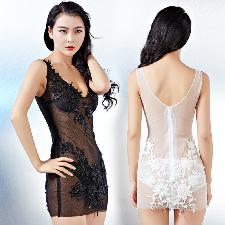 Transparent Sexy Real Silk Dress, Beads Lace Mini Bodycon Sleeveless wholesale, custom logo printed