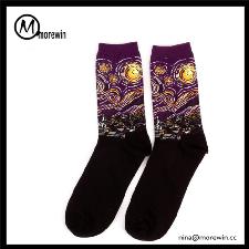 Morewin Mona Lisa socks  wholesale, custom printed logo