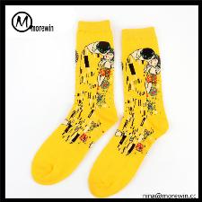 Morewin Famous Painting Masterpiece Artwork Crew Socks wholesale, custom printed logo