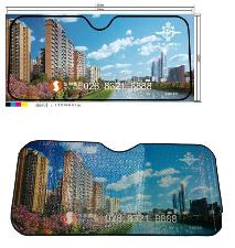 Full Color Interioir Bubble Car Front Sunshade, Auto Front Windshield wholesale, custom printed logo