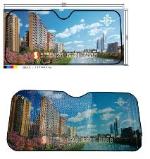 Full Color Interioir Bubble Car Front Sunshade, Auto Front Windshield wholesale, custom logo printed