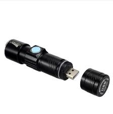 Mini USB Rechargeable LED Flashlight Torch wholesale, custom logo printed