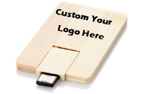 4GB Wooden Card Flash Drive wholesale, custom logo printed