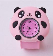 Silicone slap watch with panda design wholesale, custom logo printed