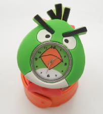 Silicone slap watch with angry bird design wholesale, custom logo printed