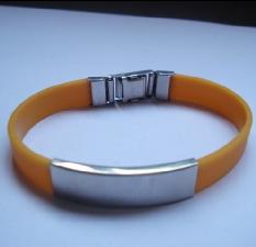 Metal Clasp Silicone Bracelet wholesale, custom logo printed