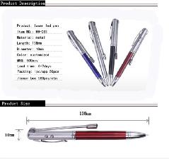 Led Metal Ballpoint Pen wholesale, custom logo printed