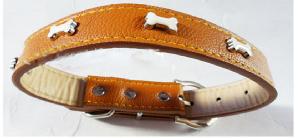 Leather dog collar - 2.5 x 55 cm wholesale, custom logo printed