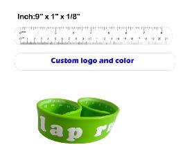 Silicone Slap Ruler Bracelet wholesale, custom printed logo