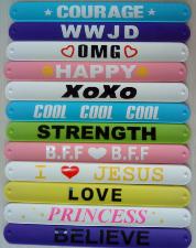 Silicone Slap Bracelet wholesale, custom logo printed