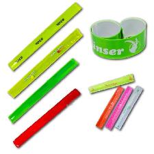 Reflective Safety Slap Bracelet wholesale, custom logo printed