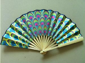 Cloth Folding Fans with Bamboo Ribs wholesale, custom logo printed