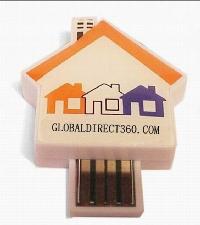 2GB House Shaped USB wholesale, custom logo printed