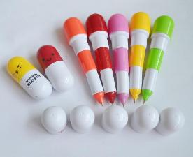 Capsule Pill Extendable Ballpoint Pens wholesale, custom logo printed