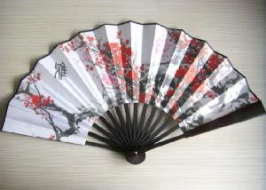 Cloth Folding Fans with Bamboo Ribs wholesale, custom logo printed