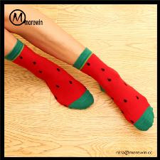 Morewin brand fruit pattern summer tube socks for girls wholesale, custom printed logo