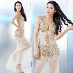 Luxury Sexy Diamante Dress Natural Silk Night Clubwear