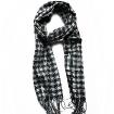 Grid Printing Scarf With Fringe