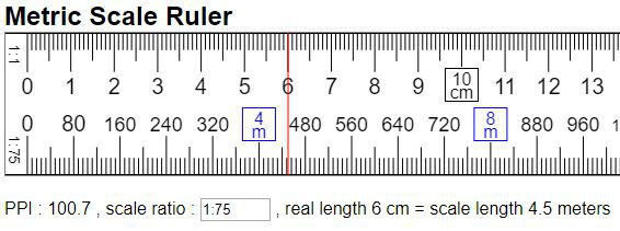 Online Architect Scale Ruler : metric units(mm, cm, km)